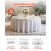 VEVOR White Round Tablecloths 10 Pack, 90 Inches in Diameter, Stain- & Wrinkle- Resistant, Machine Washable Table Clothes, Polyester Fabric Table Covers for Wedding, Party, Banquet, Formal Events