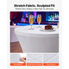 VEVOR Cocktail Tablecloth, 32 x 43 in, 6 Pack, White Stretch Spandex Covers, for Party Wedding Cocktail Banquet Festival, Washable, Reusable, High Top, Tight, Fitted Table Cloth with 4 Foot Pockets