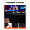 VEVOR Cocktail Tablecloth, 32 x 43 in, 6 Pack, Black Stretch Spandex Covers, for Party Wedding Cocktail Banquet Festival, Washable, Reusable, High Top, Tight, Fitted Table Cloth with 4 Foot Pockets
