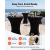 VEVOR Cocktail Tablecloth, 32 x 43 in, 6 Pack, Black Stretch Spandex Covers, for Party Wedding Cocktail Banquet Festival, Washable, Reusable, High Top, Tight, Fitted Table Cloth with 4 Foot Pockets