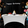 VEVOR 10 Pack Table Cloth for 6FT Rectangular Fitted Events, Wrinkle-Resistant Stretch White Table Covers, Washable Spandex Tablecloth Protector, for Party, Wedding, Cocktail, Banquet, Festival