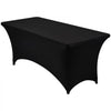 VEVOR Rectangular Spandex Tablecloths, 6 ft 12 Pack, Black Polyester Covers, for Party Wedding Banquet Festival, Tight, Fitted Table Cloth, Washable, Reusable, Wrinkle Resistant Table Cover