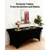 VEVOR 3 Pack Table Cloth for 6FT Rectangular Fitted Events, Wrinkle-Resistant Stretch Black Table Covers, Washable Spandex Tablecloth Protector, for Party, Wedding, Cocktail, Banquet, Festival
