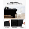 VEVOR 6 Pack Table Cloth for 6FT Rectangular Fitted Events, Wrinkle-Resistant Stretch Black Table Covers, Washable Spandex Tablecloth Protector, for Party, Wedding, Cocktail, Banquet, Festival