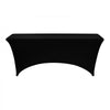 VEVOR 6 Pack Table Cloth for 6FT Rectangular Fitted Events, Wrinkle-Resistant Stretch Black Table Covers, Washable Spandex Tablecloth Protector, for Party, Wedding, Cocktail, Banquet, Festival