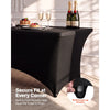 VEVOR Rectangular Spandex Tablecloths, 8 ft 10 Pack, Black Polyester Covers, for Party Wedding Banquet Festival, Tight, Fitted Table Cloth, Washable, Reusable, Wrinkle Resistant Table Cover