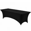 VEVOR Rectangular Spandex Tablecloths, 8 ft 10 Pack, Black Polyester Covers, for Party Wedding Banquet Festival, Tight, Fitted Table Cloth, Washable, Reusable, Wrinkle Resistant Table Cover