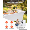 VEVOR Rectangular Spandex Tablecloths, 8 ft 10 Pack, White Polyester Covers, for Party Wedding Banquet Festival, Tight, Fitted Table Cloth, Washable, Reusable, Wrinkle Resistant Table Cover