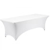 VEVOR Rectangular Spandex Tablecloths, 8 ft 10 Pack, White Polyester Covers, for Party Wedding Banquet Festival, Tight, Fitted Table Cloth, Washable, Reusable, Wrinkle Resistant Table Cover