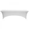 VEVOR 6 Pack Table Cloth for 8FT Rectangular Fitted Events, Wrinkle-Resistant Stretch White Table Covers, Washable Spandex Tablecloth Protector, for Party, Wedding, Cocktail, Banquet, Festival