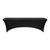 VEVOR 6 Pack Table Cloth for 8FT Rectangular Fitted Events, Wrinkle-Resistant Stretch Black Table Covers, Washable Spandex Tablecloth Protector, for Party, Wedding, Cocktail, Banquet, Festival