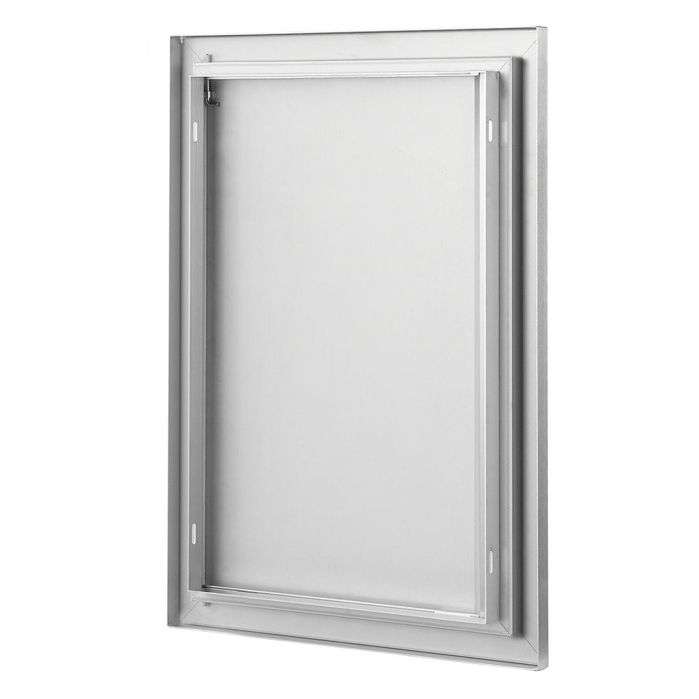 VEVOR BBQ Access Door, 17W x 24H Inch Single Outdoor Kitchen Door, Stainless Steel Flush Mount Door, Wall Vertical Door with Recessed Handle, for BBQ Island, Grilling Station, Outside Cabinet