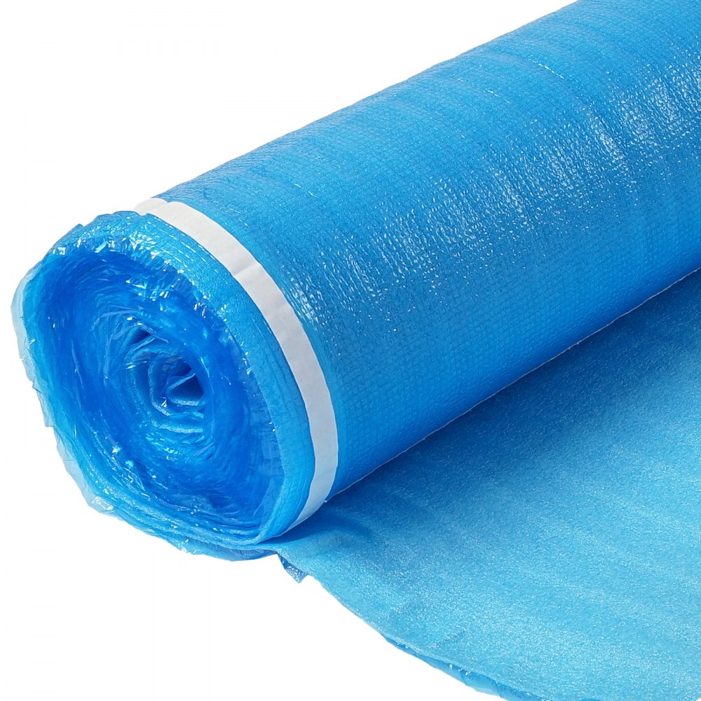 VEVOR Floor Underlayment 600 sq. ft, 3-in-1 2 mm Thick Flooring Padding with Tape & Vapor Barrier, Heavy Duty EPE Foam Soundproofing & Noise Reduction, for Laminate Wood (6 Rolls x 100 sq. ft)