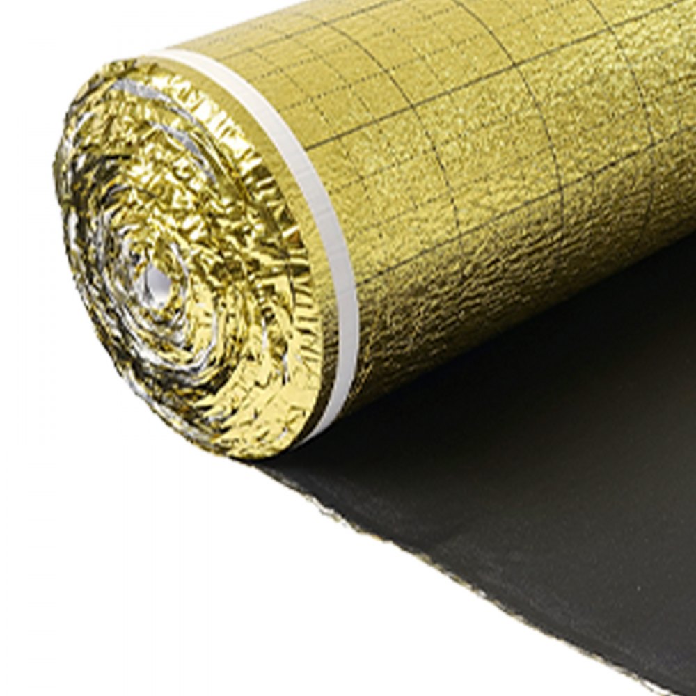 VEVOR Floor Underlayment 200 sq. ft/Roll, 3-in-1 3 mm Thick Flooring Padding with Tape & Vapor Barrier, Heavy Duty EPE Foam with Gold PE, Soundproofing and Noise Reduction, for Laminate Wood Floors
