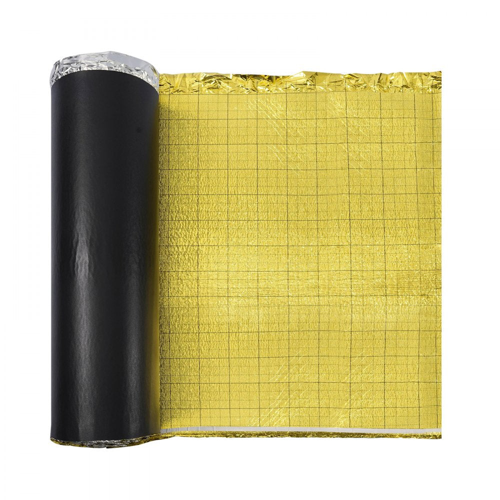 VEVOR Floor Underlayment 200 sq. ft/Roll, 3-in-1 3 mm Thick Flooring Padding with Tape & Vapor Barrier, Heavy Duty EPE Foam with Gold PE, Soundproofing and Noise Reduction, for Laminate Wood Floors