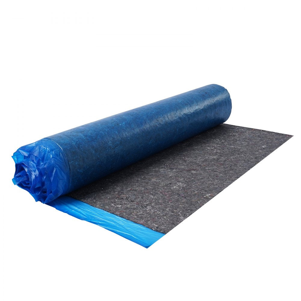 VEVOR Floor Underlayment 100 sq. ft/Roll, 3 mm Thick Laminate Flooring Padding with Attached Vapor Barrier, Heavy Duty Fiber + PE Film, Soundproofing & Noise Reduction, Ideal for Vinyl Wood