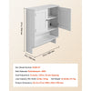 VEVOR Bathroom Wall Cabinet, 2 Doors and Adjustable Shelf, Over the Toilet Storage Medicine Cabinet Wall Mounted, Hanging Organizer with Open Partition and Towel Bar for Laundry Room Kitchen, White