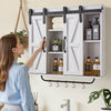 VEVOR Bathroom Wall Cabinet, 2 Doors and Adjustable Shelf, Over the Toilet Storage Medicine Cabinet Wall Mounted, Hanging Organizer with Open Partition/Towel Bar/Hooks for Laundry Room Kitchen, White