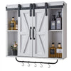 VEVOR Bathroom Wall Cabinet, 2 Doors and Adjustable Shelf, Over the Toilet Storage Medicine Cabinet Wall Mounted, Hanging Organizer with Open Partition/Towel Bar/Hooks for Laundry Room Kitchen, White