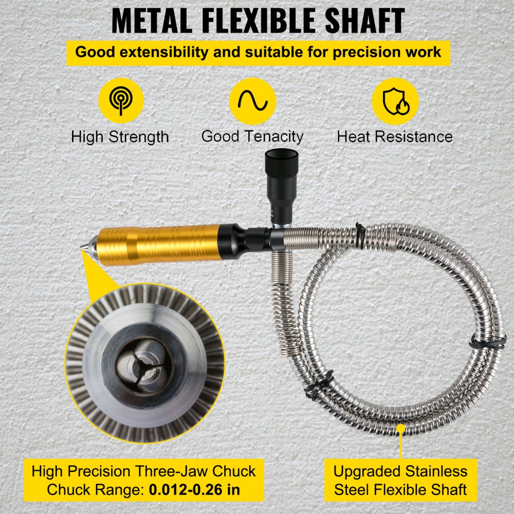 VEVOR Flex Shaft Grinder 780W Rotary Tool 500-23000RPM Rotary Carver with 1/4\" 3-Jaw Chuck & Stepless Speed Foot Pedal Hanging Grinding Machine 42PCS Accessories for Jewelry Polishing Grinding DIY