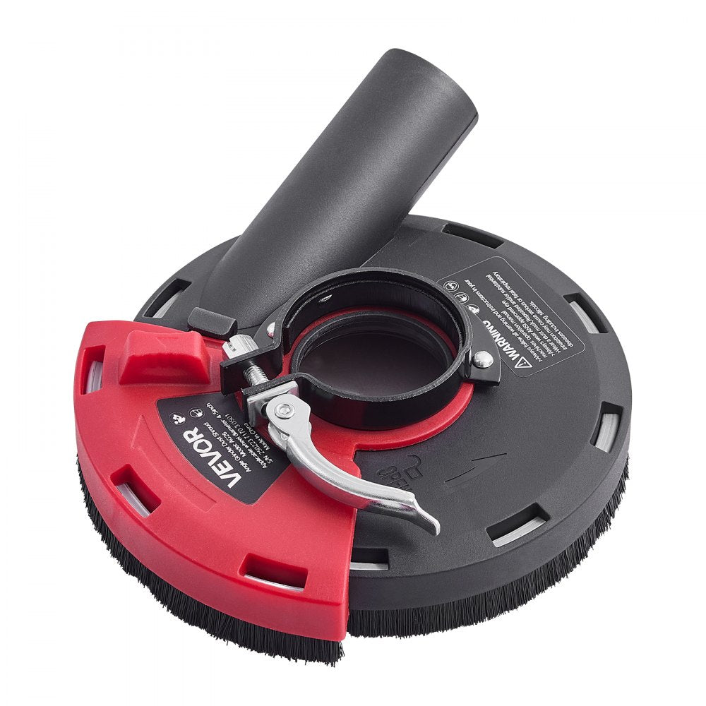 VEVOR Grinding Dust Shroud for Angle Grinder, Universal 4-5 in, Surface Grinder Dust Shroud with 6 Clamping Washers, Connect to Vacuum Cleaner, Suitable for Grinding Wood Concrete Wall Stone
