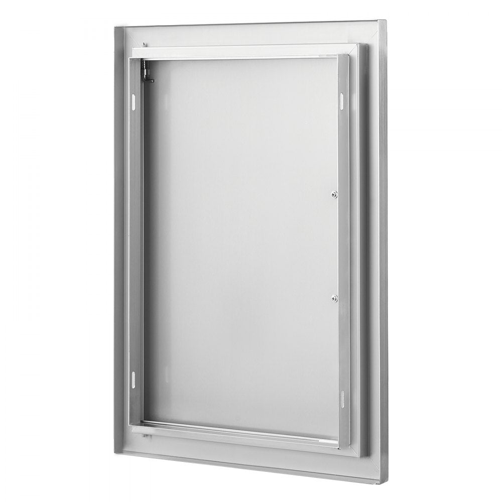 VEVOR BBQ Access Door, 16W x 22H Inch Single Outdoor Kitchen Door, Stainless Steel Flush Mount Door, Wall Vertical Door with Handle, for BBQ Island, Grilling Station, Outside Cabinet