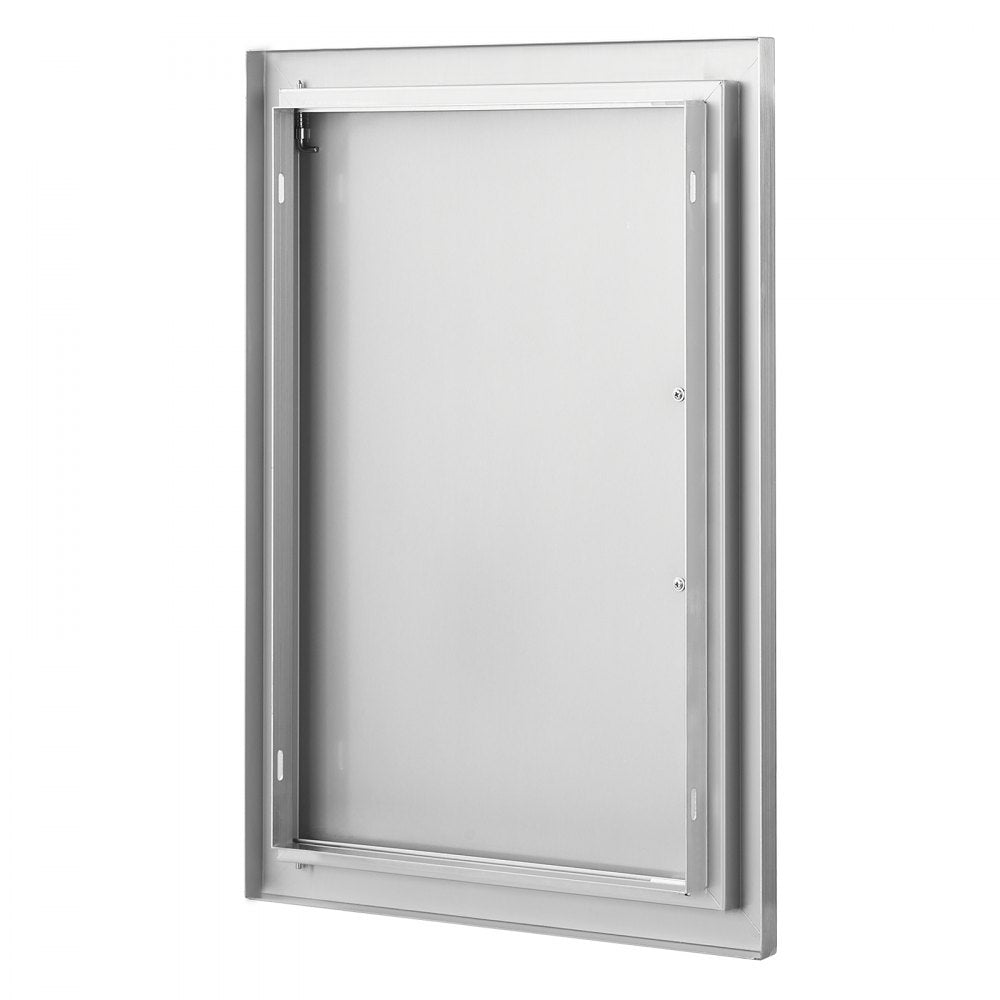 VEVOR BBQ Access Door, 17W x 24H Inch Single Outdoor Kitchen Door, Stainless Steel Flush Mount Door, Wall Vertical Door with Handle, for BBQ Island, Grilling Station, Outside Cabinet