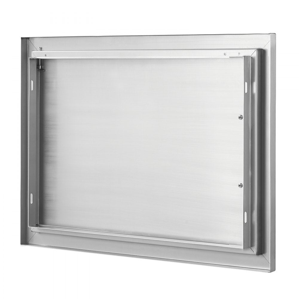 VEVOR BBQ Access Door, 24W x 17H Inch Single Outdoor Kitchen Door, Stainless Steel Flush Mount Door, Wall Vertical Door with Handle, for BBQ Island, Grilling Station, Outside Cabinet