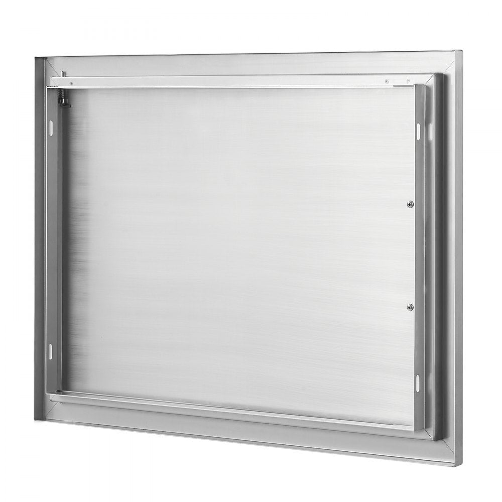 VEVOR BBQ Access Door, 27W x 20H Inch Single Outdoor Kitchen Door, Stainless Steel Flush Mount Door, Wall Vertical Door with Handle, for BBQ Island, Grilling Station, Outside Cabinet