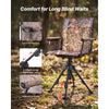 VEVOR 360° Silent Swivel Hunting Chair, 350 lb Blind Chair, Adjustable Legs, Foldable Portable Ground Stool Seat, Breathable Teslin Mesh, Wide Duck Feet, Armrests with Storage Bag & Shoulder Strap