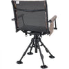 VEVOR 360° Silent Swivel Hunting Chair, 350 lb Blind Chair, Adjustable Legs, Foldable Portable Ground Stool Seat, Breathable Teslin Mesh, Wide Duck Feet, Armrests with Storage Bag & Shoulder Strap