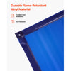 VEVOR Welding Screen with Frame, 6 x 8 FT Welding Curtain Screen, Flame-Resistant Vinyl Safety Protection Screens with Lockable Swivel Wheels & 6-Level UV Protection for Workshop/Industrial Use, Blue