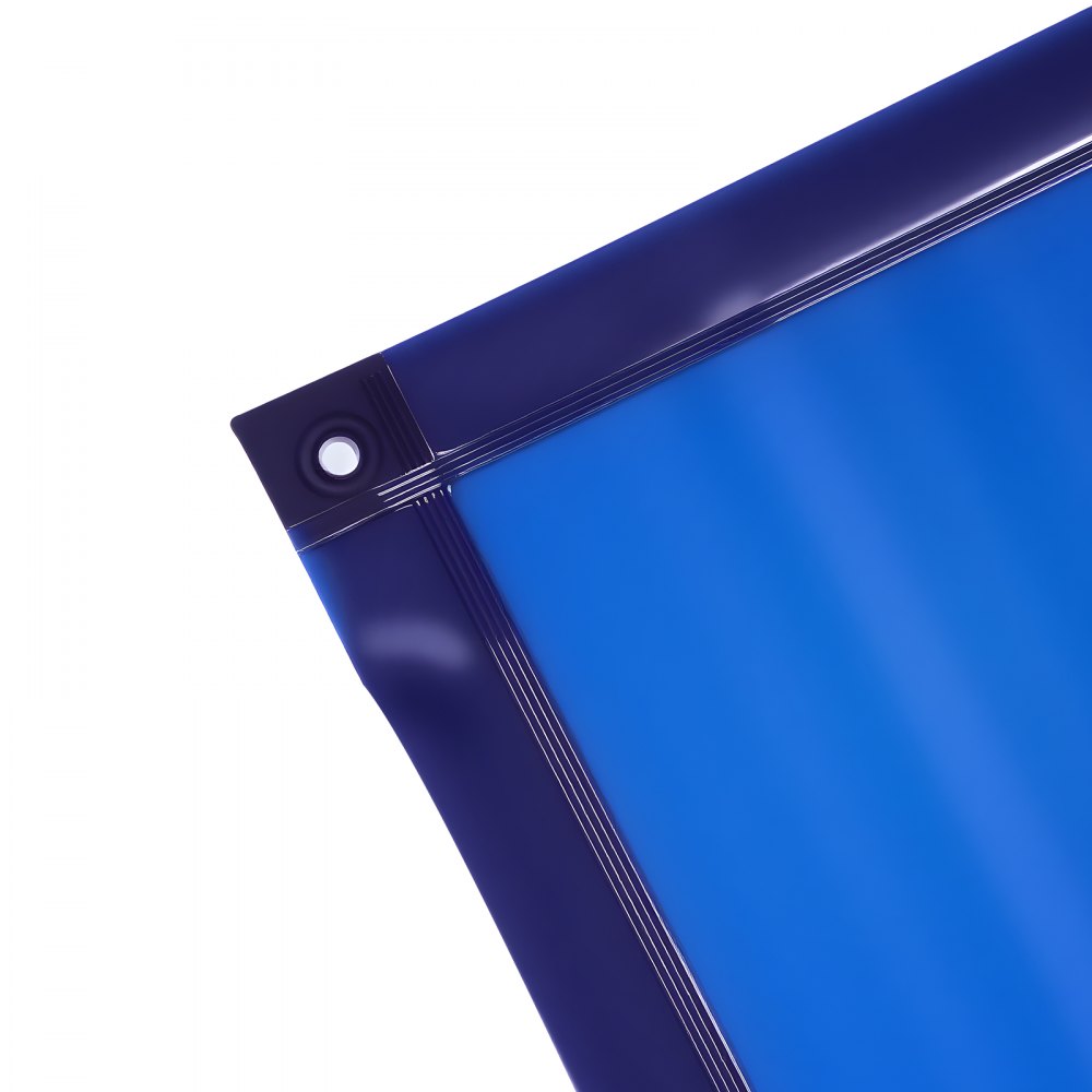 VEVOR Welding Screen with Frame, 6 x 8 FT Welding Curtain Screen, Flame-Resistant Vinyl Safety Protection Screens with Lockable Swivel Wheels & 6-Level UV Protection for Workshop/Industrial Use, Blue