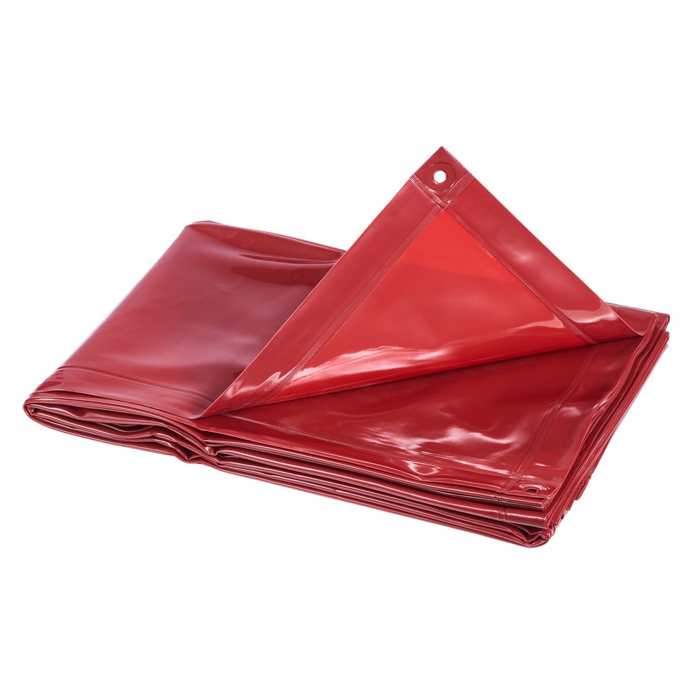 VEVOR 2PCS Welding Curtains, 6 x 8FT Welding Screen Curtain, Flame-Resistant Vinyl Safety Protective Screen with 6-Level UV Protection & Hanging Holes, Portable for Workshop/Industrial Use, Red