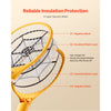VEVOR Electric Fly Swatter, Zapper Racket with 3 Layers Mesh, Powerful Fly Killer Indoor & Outdoor with 500mAh Battery Rechargeable for Home, Bedroom, Kitchen and Patio, Yellow & Black