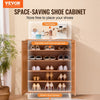 VEVOR Rattan Shoe Cabinet, 5 Tiers Shoe Storage Organizer with 2 Doors and Adjustable Shelves, 40.35" Tall Rattan Shoe Storage Entryway Cabinet Ideal for Entryway, Closet, Hallway, Light Wood Color