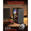 VEVOR PC Gaming Case, Mid-Tower, Computer Case with High-Airflow Tempered Glass Panel, Dust Filter, 3 x 120 mm ARGB Fans, Easy Cable Management, for GPU up to 320 mm in Length, for ATX / M-ATX / ITX