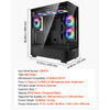 VEVOR PC Gaming Case, Mid-Tower, Computer Case with High-Airflow Tempered Glass Panel, Dust Filter, 6 x 120 mm PWM ARGB Fans, Easy Cable Management, for GPU up to 410 mm in Length, for ATX/M-ATX/ITX