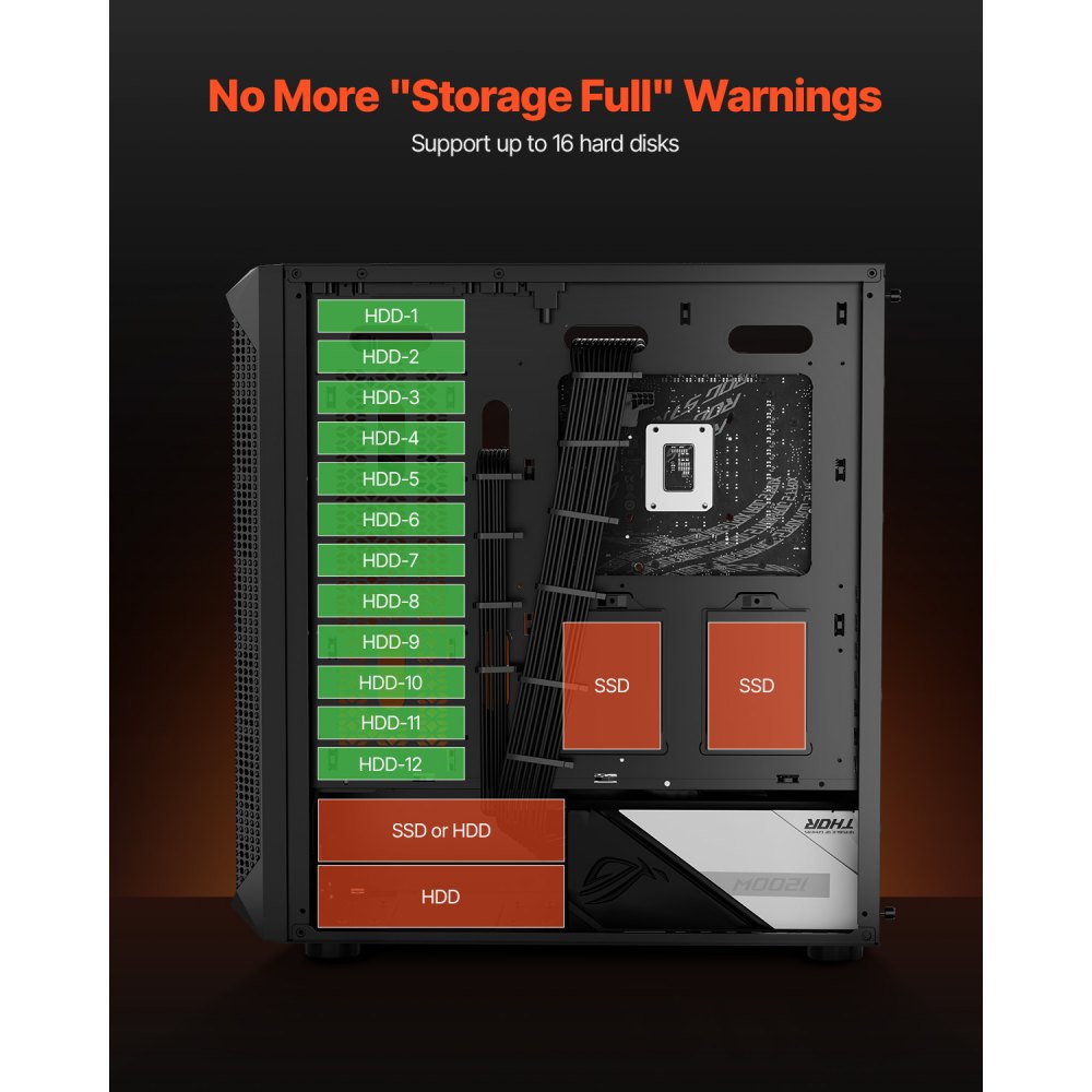 VEVOR PC Gaming Case, Mid-Tower, Computer Case with High-Airflow Tempered Glass Panel, Dust Filter, 4 x 120 mm Fans, Cable Management, for GPU up to 270 mm in Length, Compatible with ATX/M-ATX/ITX