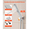 VEVOR Shower Faucet Set, 10 Inch Ceiling Mount Rainfall Shower System with 6 Body Jets and 2 in 1 Handheld Spray, Rotatable 3-Function Rain Head System Set, Complete Brass Valve and Trim Kit, Chrome