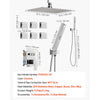 VEVOR Shower Faucet Set, 10 Inch Ceiling Mount Rainfall Shower System with 6 Body Jets and 2 in 1 Handheld Spray, Rotatable 3-Function Rain Head System Set, Complete Brass Valve and Trim Kit, Chrome