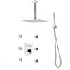 VEVOR Shower Faucet Set, 10 Inch Ceiling Mount Rainfall Shower System with 6 Body Jets and 2 in 1 Handheld Spray, Rotatable 3-Function Rain Head System Set, Complete Brass Valve and Trim Kit, Chrome