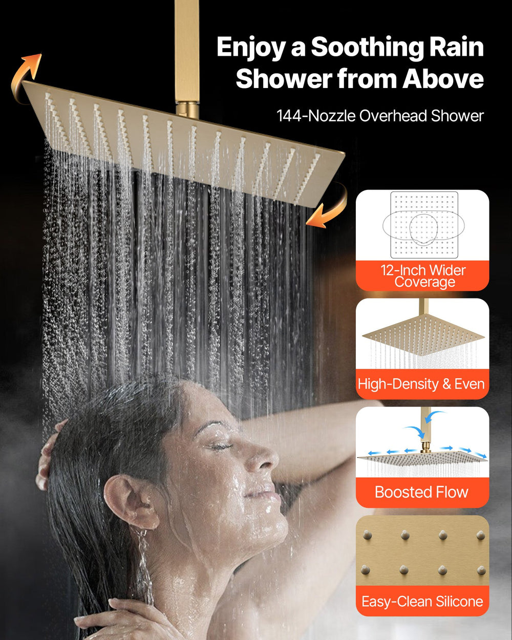 VEVOR Shower Faucet Set - Brushed Gold - Image 5