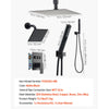 VEVOR Shower Faucet Set, 10 Inch Ceiling Mount Rainfall Shower System with 6 Inch Wall Mount Head and 2 in 1 Handheld Spray, Rotatable 3-Function Dual Rain Head Brass Valve and Trim Kit, Matte Black