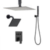 VEVOR Shower Faucet Set, 10 Inch Ceiling Mount Rainfall Shower System with 6 Inch Wall Mount Head and 2 in 1 Handheld Spray, Rotatable 3-Function Dual Rain Head Brass Valve and Trim Kit, Matte Black