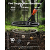 VEVOR Metal Detector for Adults, 10", Professional High Accuracy Gold Detector, IP68 Waterproof Search Coil with Display, Headphones, 5 Modes, Adjustable Length, for Detecting Gold Treasure Hunting