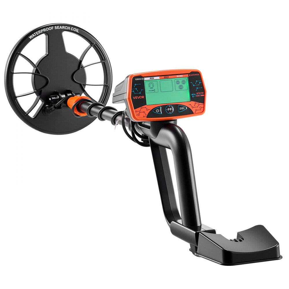 VEVOR Metal Detector for Adults, 8", Professional High Accuracy Gold Detector, IP68 Waterproof Search Coil with Display, Headphones, 3 Modes, Adjustable Length, for Detecting Gold Treasure Hunting