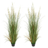 VEVOR Artificial Grass Plant, 2 Pack 47 inch Reed Flower Grass in Pot, Premium PVC Faux Fake Greenery Shrubs Plant for Indoor Outdoor House Home Garden Office Room Décor, Housewarming, Green