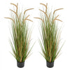 VEVOR Artificial Grass Plant, 2 Pack 47 inch Horsetail Reed Grass in Pot, Premium PVC Faux Fake Greenery Shrubs Plant for Indoor Outdoor House Home Garden Office Room Décor, Housewarming, Green