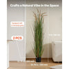 VEVOR Artificial Grass Plant, 2 Pack 59 inch Horsetail Reed Grass in Pot, Premium PVC Faux Fake Greenery Shrubs Plant for Indoor Outdoor House Home Garden Office Room Décor, Housewarming, Green